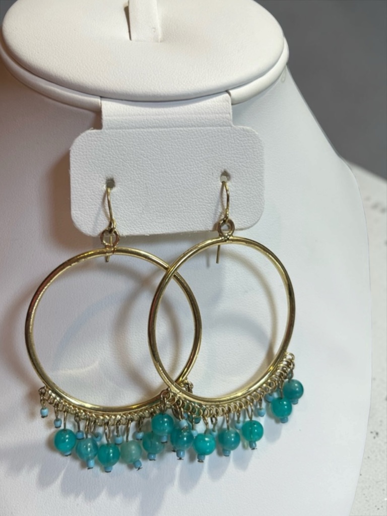 5 For $20 Gold Tone Acrylic Beaded Drop Earrings Cc